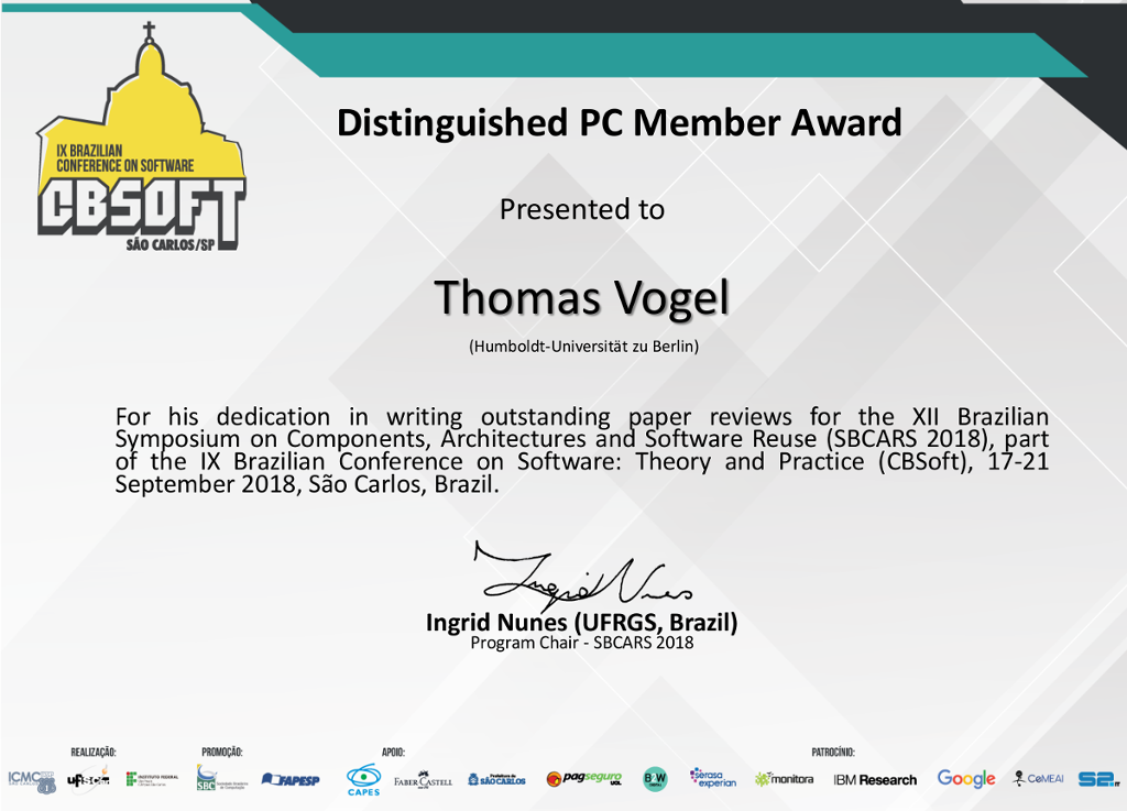 SBCARS Distinguished PC Member Award