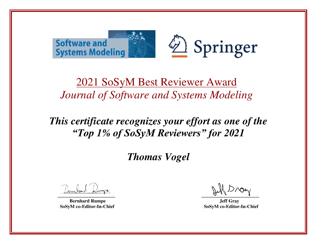 SySyM Best Reviewer Award