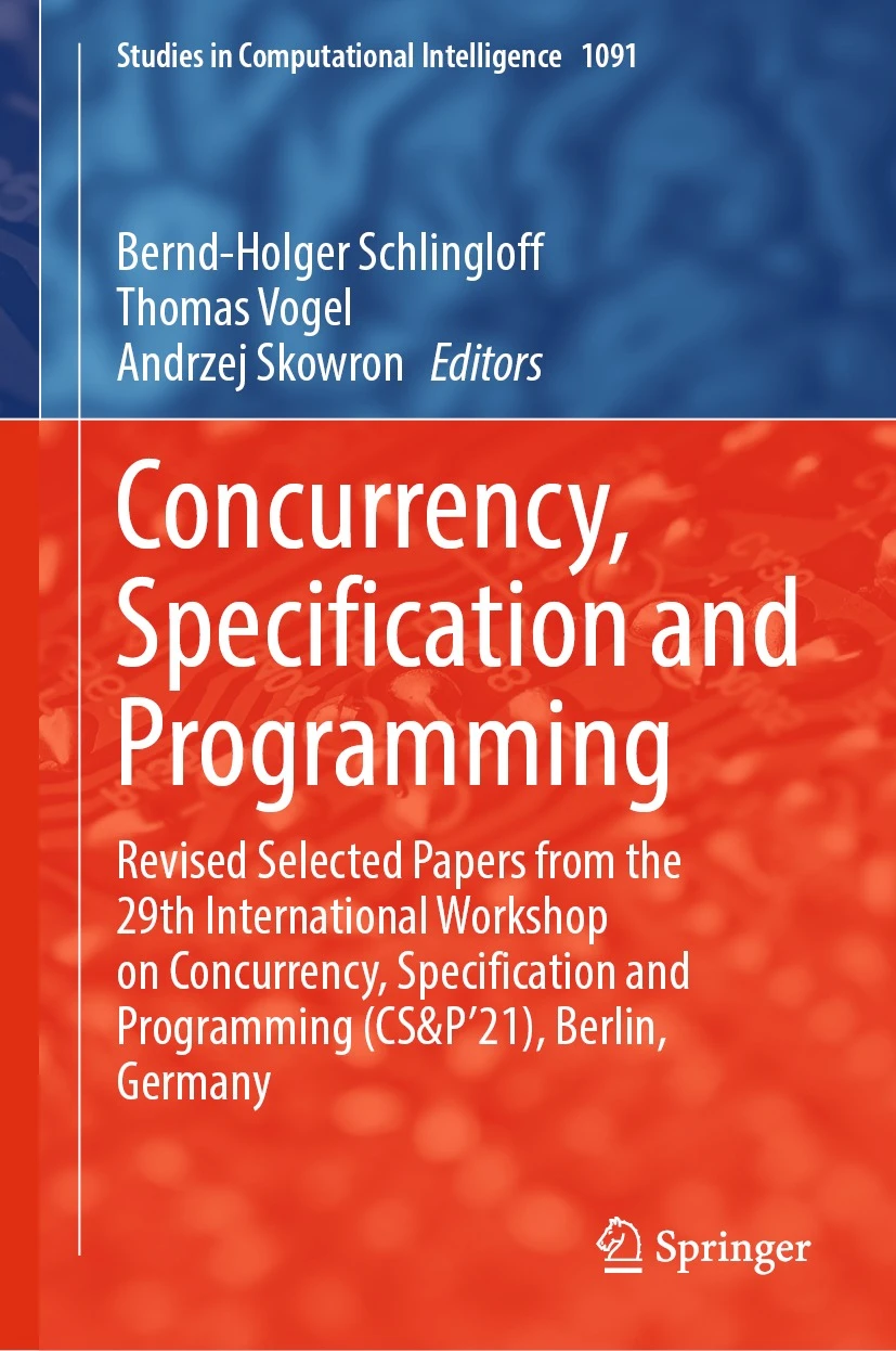 Cover of the book entitled Concurrency, Specification and Programming